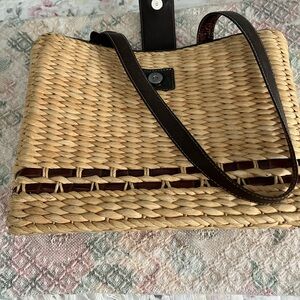 Brighton Tan and Brown Woven Tote